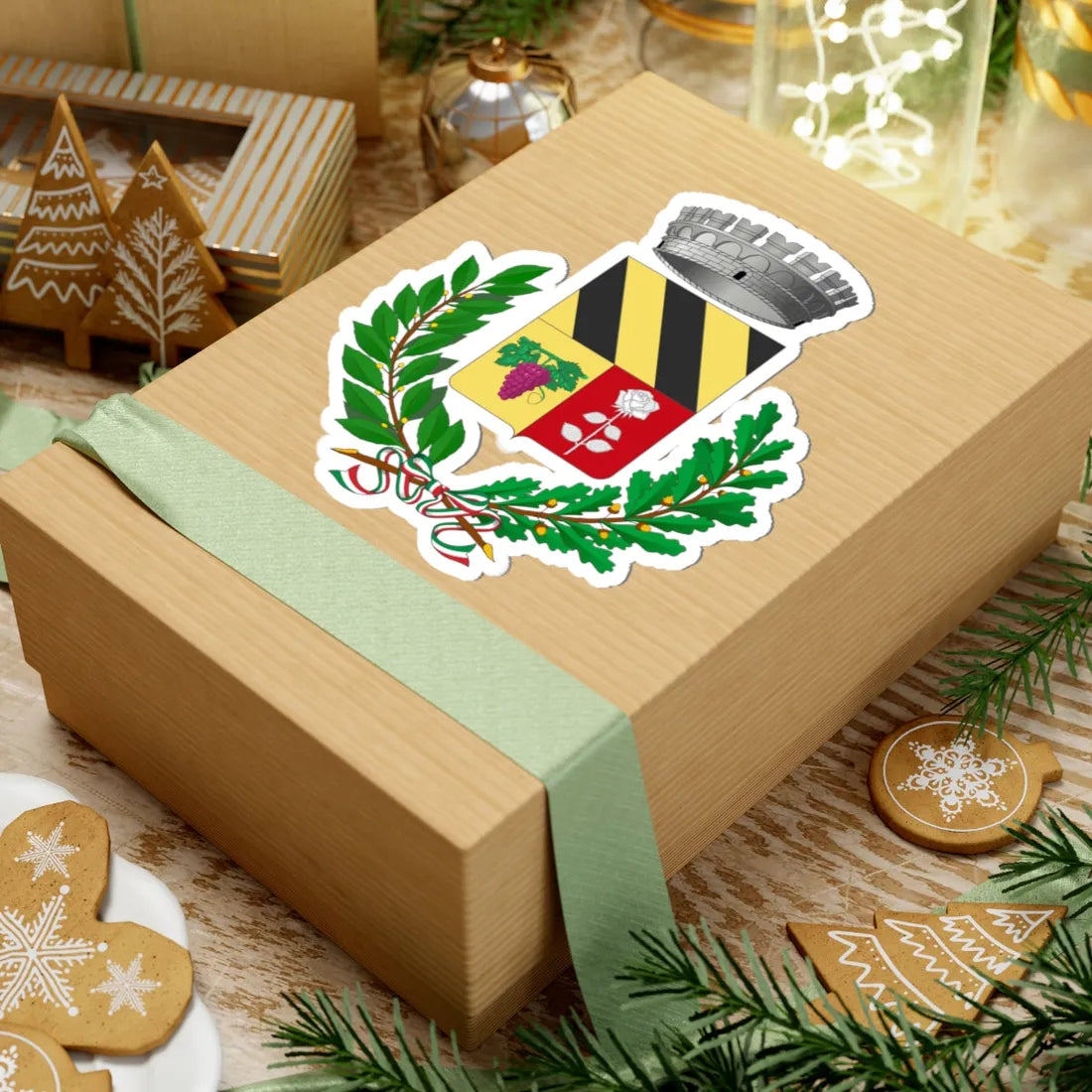 Berzano di Tortona-Stemma (Italy) (Coat of Arms) STICKER Vinyl Kiss-Cut Decal - The Sticker Space