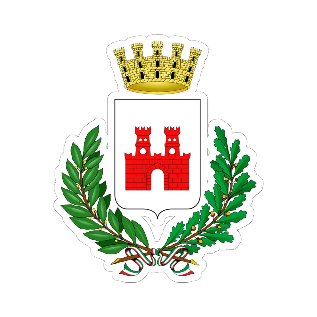 Besana in Brianza-Stemma (Italy) (Coat of Arms) STICKER Vinyl Kiss-Cut Decal 6 Inch White - The Sticker Space