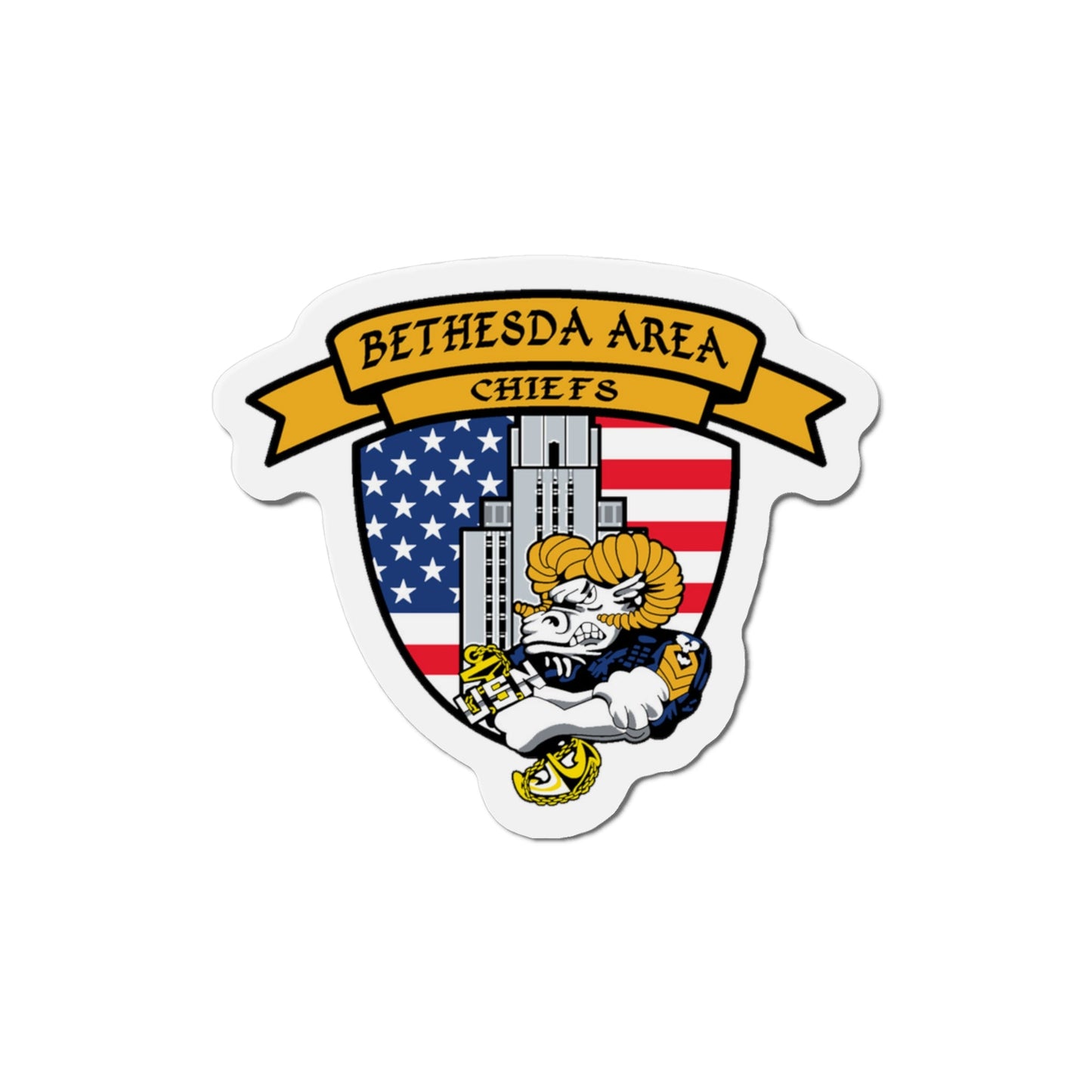 Bethesda Area Chiefs (U.S. Navy) Die-Cut Magnet-3" x 3"-The Sticker Space