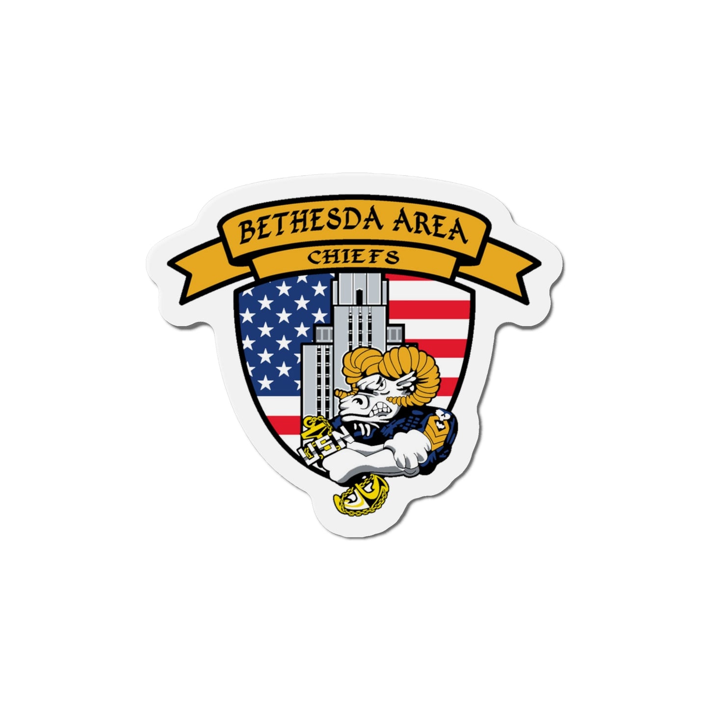 Bethesda Area Chiefs (U.S. Navy) Die-Cut Magnet-5" x 5"-The Sticker Space