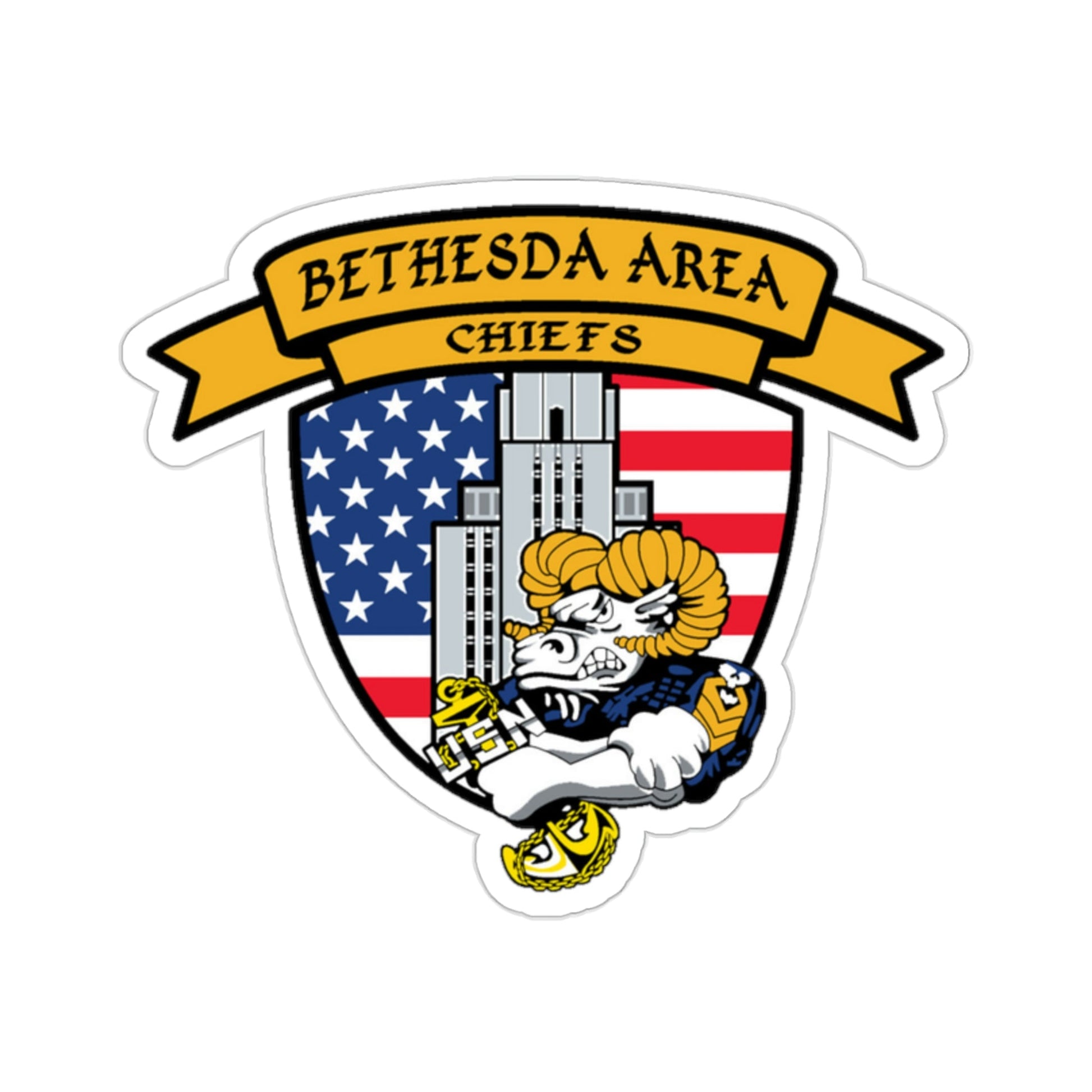 Bethesda Area Chiefs (U.S. Navy) STICKER Vinyl Die-Cut Decal-2 Inch-The Sticker Space