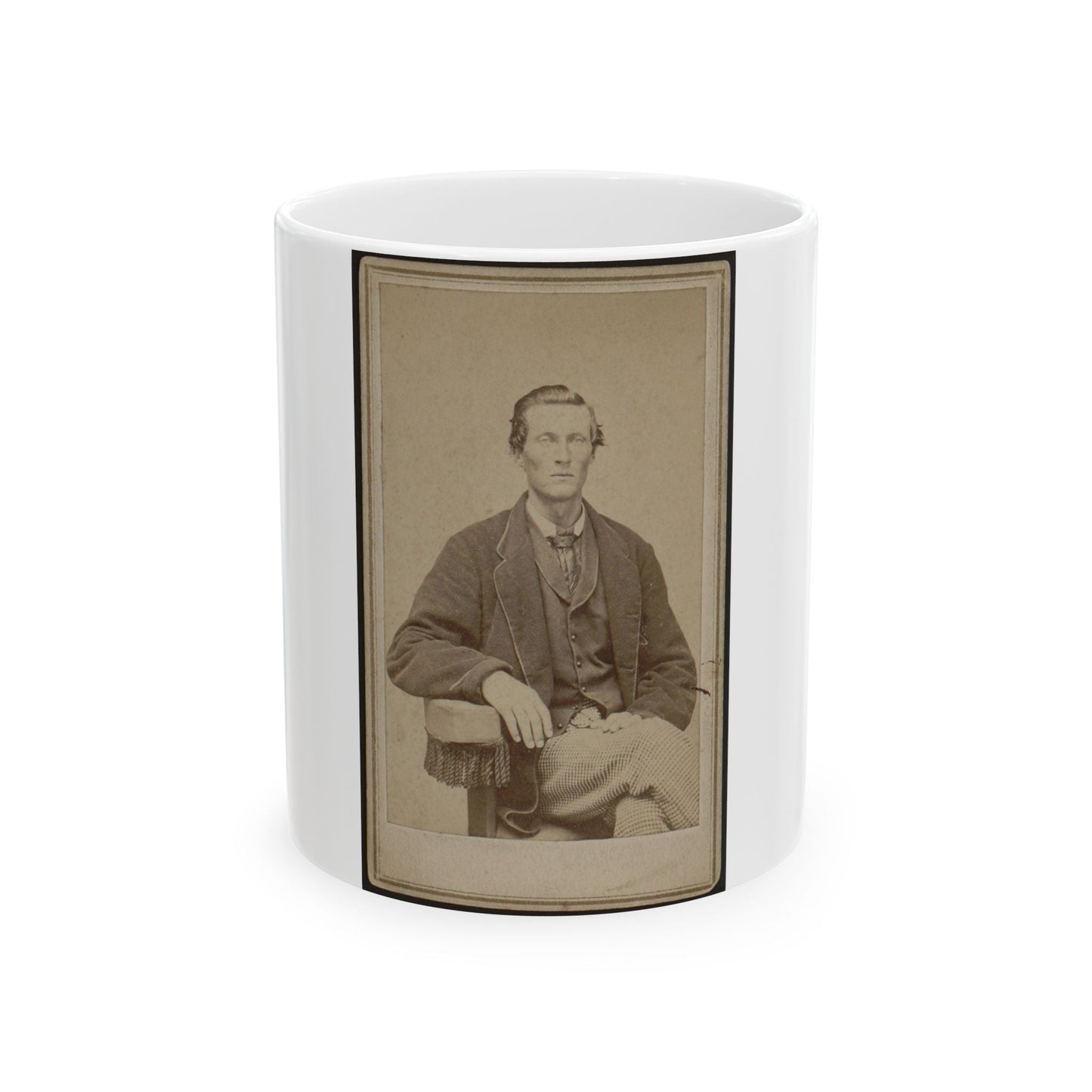 Bethuel Smith, Three-Quarter Length Portrait, Sitting, Facing Front (U.S. Civil War) White Coffee Mug-11oz-The Sticker Space