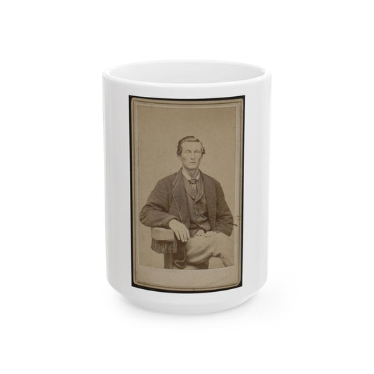 Bethuel Smith, Three-Quarter Length Portrait, Sitting, Facing Front (U.S. Civil War) White Coffee Mug-15oz-The Sticker Space