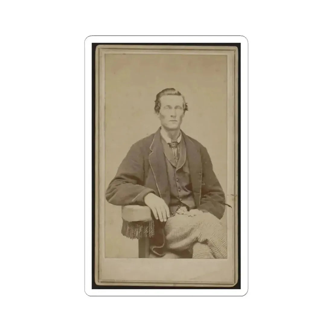 Bethuel Smith, Three-Quarter Length Portrait, Sitting, Facing Front (U.S. Civil War) STICKER Vinyl Kiss-Cut Decal 2 Inch White - The Sticker Space