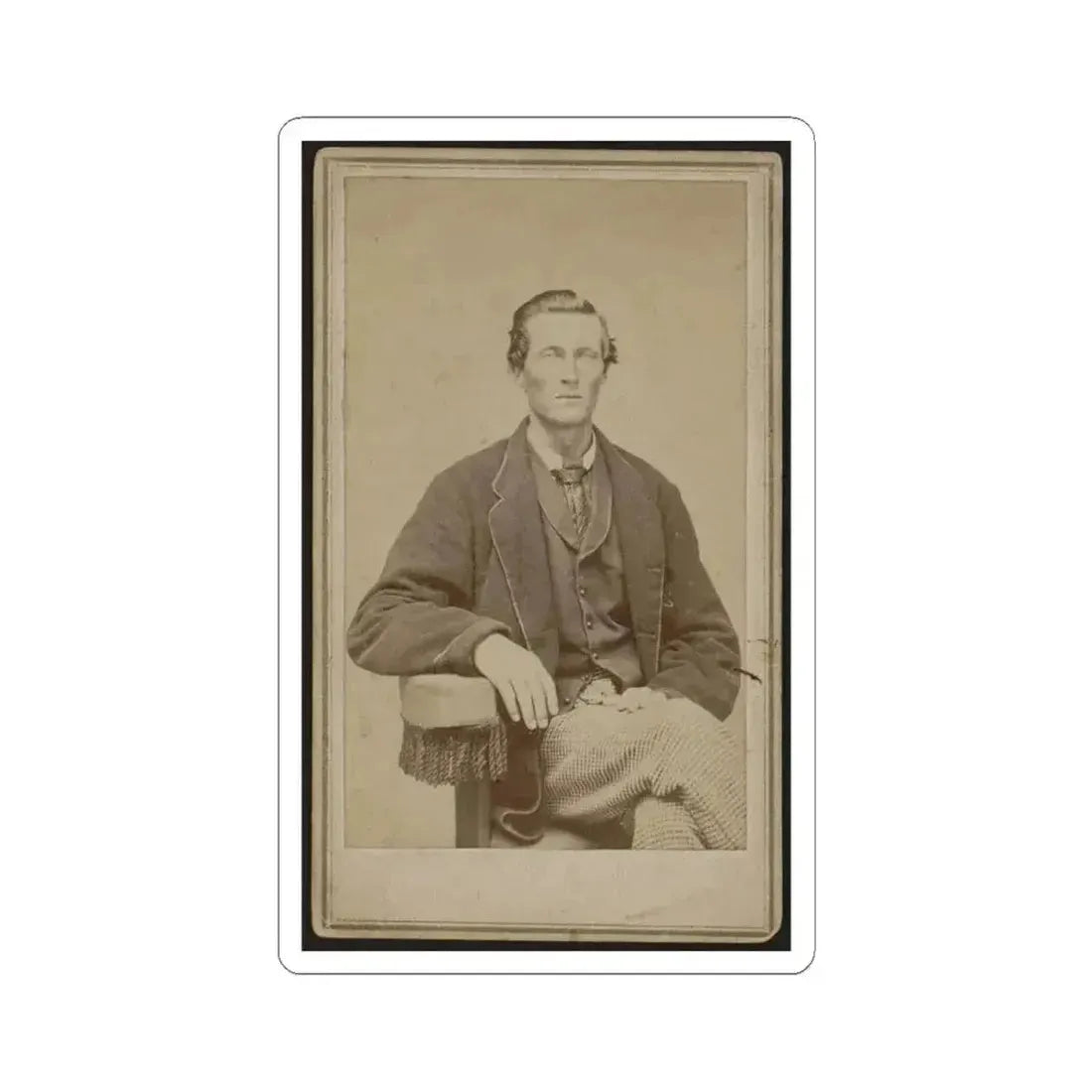 Bethuel Smith, Three-Quarter Length Portrait, Sitting, Facing Front (U.S. Civil War) STICKER Vinyl Kiss-Cut Decal 4 Inch White - The Sticker Space