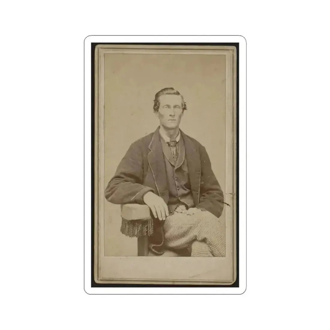 Bethuel Smith, Three-Quarter Length Portrait, Sitting, Facing Front (U.S. Civil War) STICKER Vinyl Kiss-Cut Decal 6 Inch White - The Sticker Space