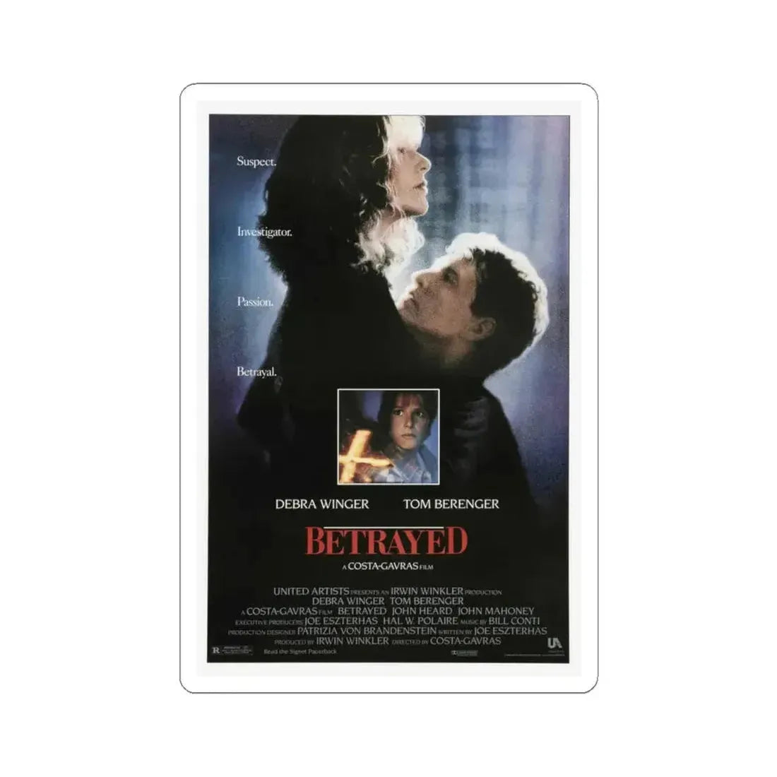Betrayed 1988 Movie Poster - STICKER Vinyl Kiss-Cut Decal 4 Inch White - The Sticker Space