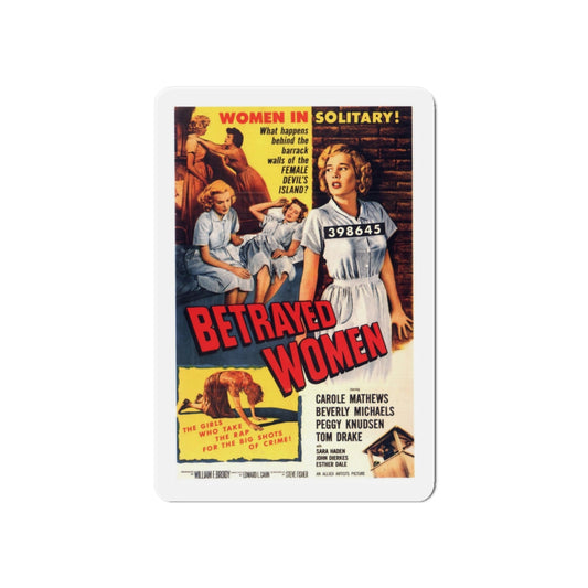 BETRAYED WOMEN 1955 Movie Poster - Die-Cut Magnet-6 × 6"-The Sticker Space