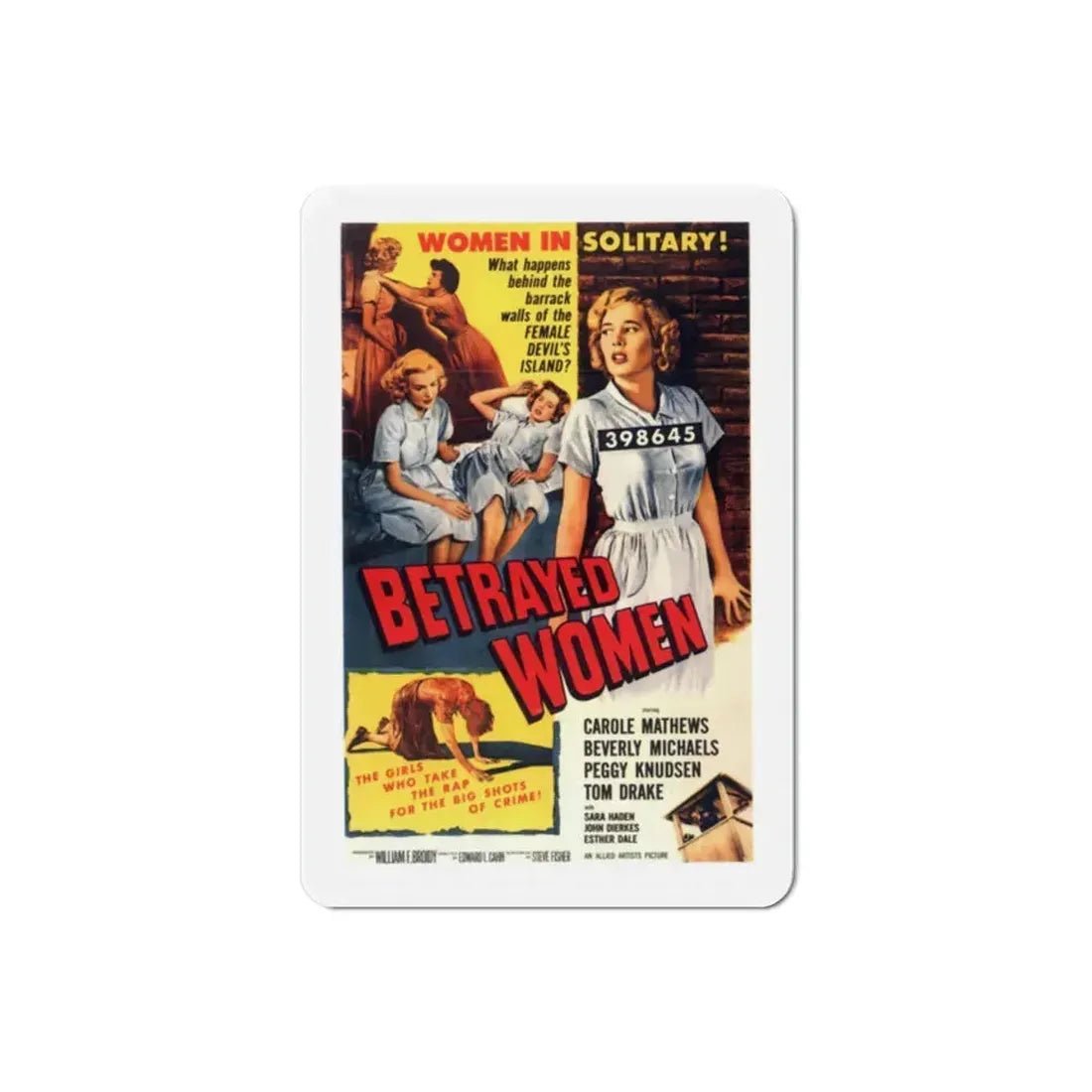 Betrayed Women 1955 Movie Poster Refrigerator Magnet 2 Inch - The Sticker Space