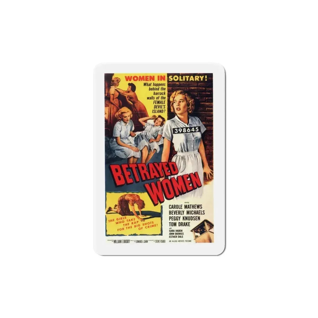 Betrayed Women 1955 Movie Poster Refrigerator Magnet 5 Inch - The Sticker Space