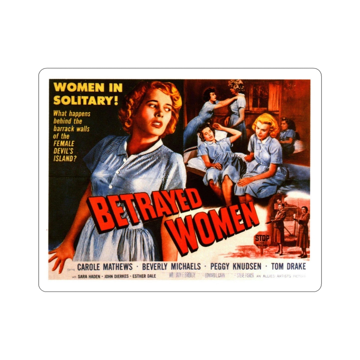 Betrayed Women 1955 v2 Movie Poster STICKER Vinyl Die-Cut Decal-4 Inch-The Sticker Space