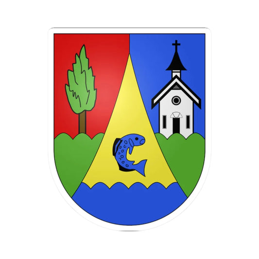 Betten-coat of arms (Switzerland) (Coat of Arms) STICKER Vinyl Kiss-Cut Decal 2 Inch White - The Sticker Space