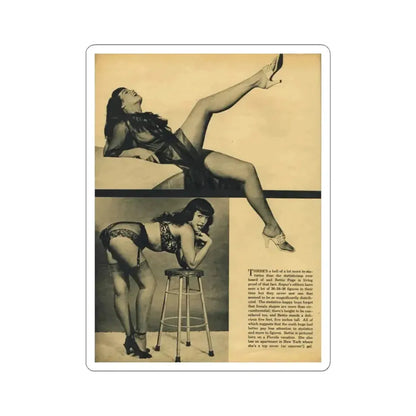 Bettie Page #1003 (Vintage Female Icon) STICKER Vinyl Kiss-Cut Decal 3 Inch White - The Sticker Space