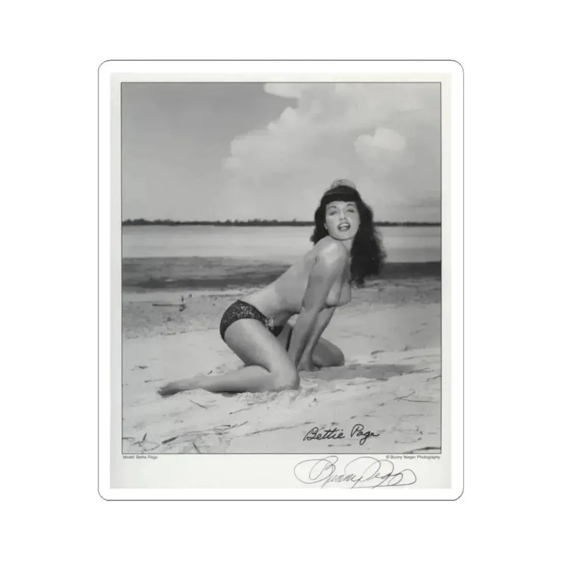 Bettie Page #1061 (Vintage Female Icon) STICKER Vinyl Kiss-Cut Decal 3 Inch White - The Sticker Space
