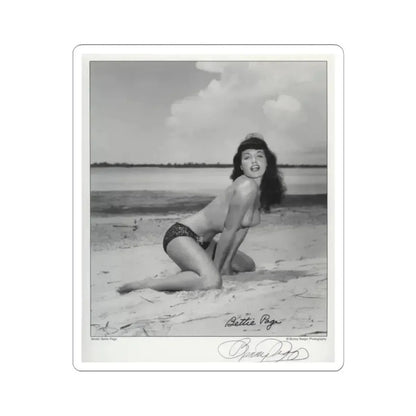 Bettie Page #1061 (Vintage Female Icon) STICKER Vinyl Kiss-Cut Decal 3 Inch White - The Sticker Space