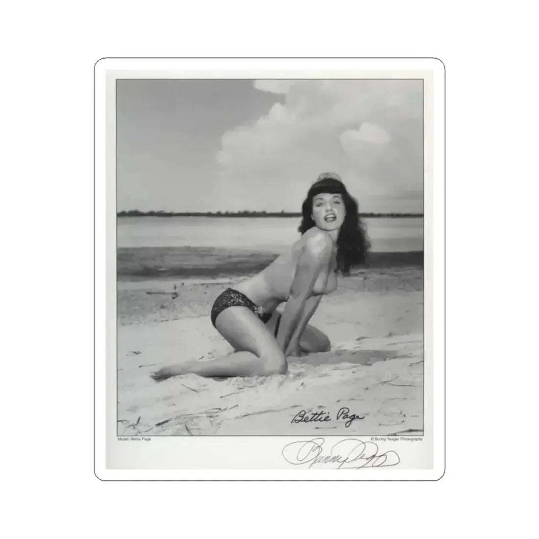 Bettie Page #1061 (Vintage Female Icon) STICKER Vinyl Kiss-Cut Decal 4 Inch White - The Sticker Space