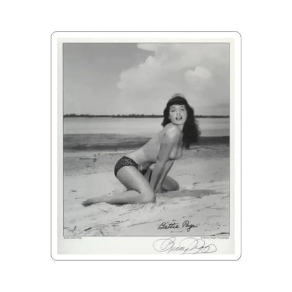 Bettie Page #1061 (Vintage Female Icon) STICKER Vinyl Kiss-Cut Decal 6 Inch White - The Sticker Space