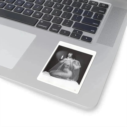 Bettie Page #1073 - Bettie in B&W from a Bunny Yeager Pin-Up Book (Vintage Female Icon) STICKER Vinyl Kiss-Cut Decal - The Sticker Space
