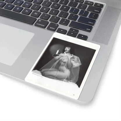 Bettie Page #1073 - Bettie in B&W from a Bunny Yeager Pin-Up Book (Vintage Female Icon) STICKER Vinyl Kiss-Cut Decal - The Sticker Space