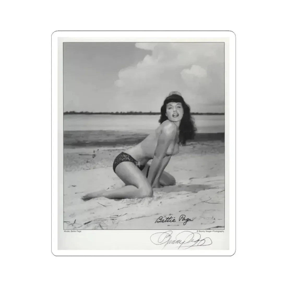 Bettie Page #1074 (Vintage Female Icon) STICKER Vinyl Kiss-Cut Decal 4 Inch White - The Sticker Space