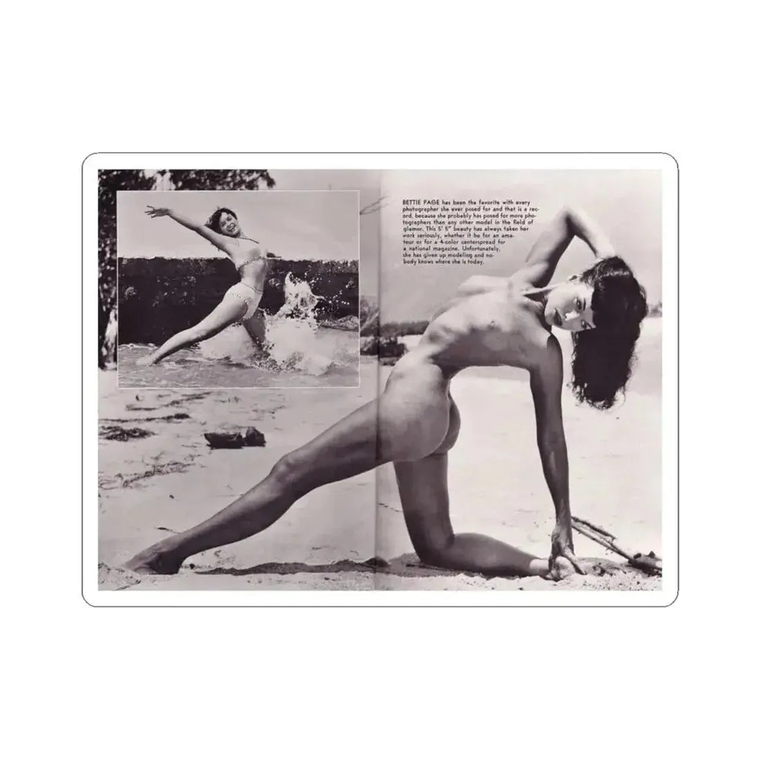 Bettie Page #172 (Vintage Female Icon) STICKER Vinyl Kiss-Cut Decal 4 Inch White - The Sticker Space