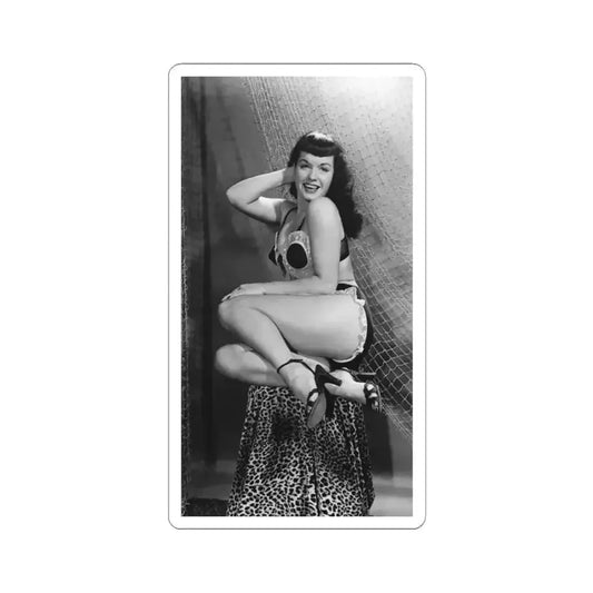 Bettie Page #182 (Vintage Female Icon) STICKER Vinyl Kiss-Cut Decal 2 Inch White - The Sticker Space