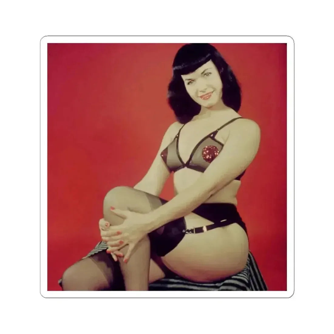 Bettie Page #208 (Vintage Female Icon) STICKER Vinyl Kiss-Cut Decal 6 Inch White - The Sticker Space