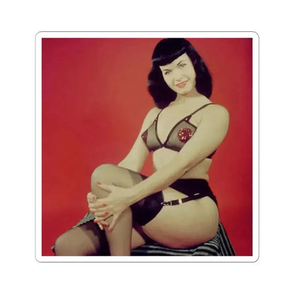 Bettie Page #208 (Vintage Female Icon) STICKER Vinyl Kiss-Cut Decal 6 Inch White - The Sticker Space