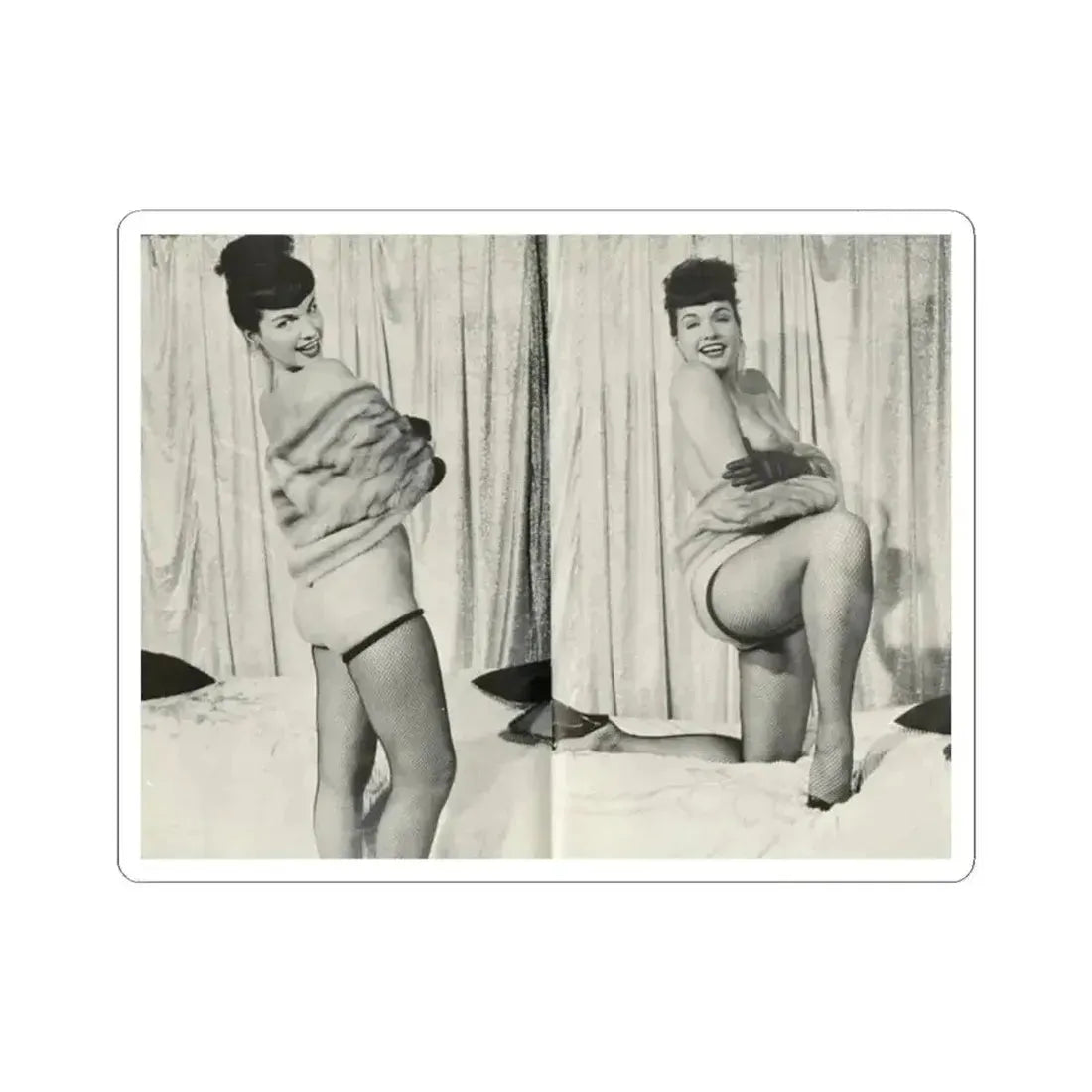 Bettie Page #242 (Vintage Female Icon) STICKER Vinyl Kiss-Cut Decal 2 Inch White - The Sticker Space