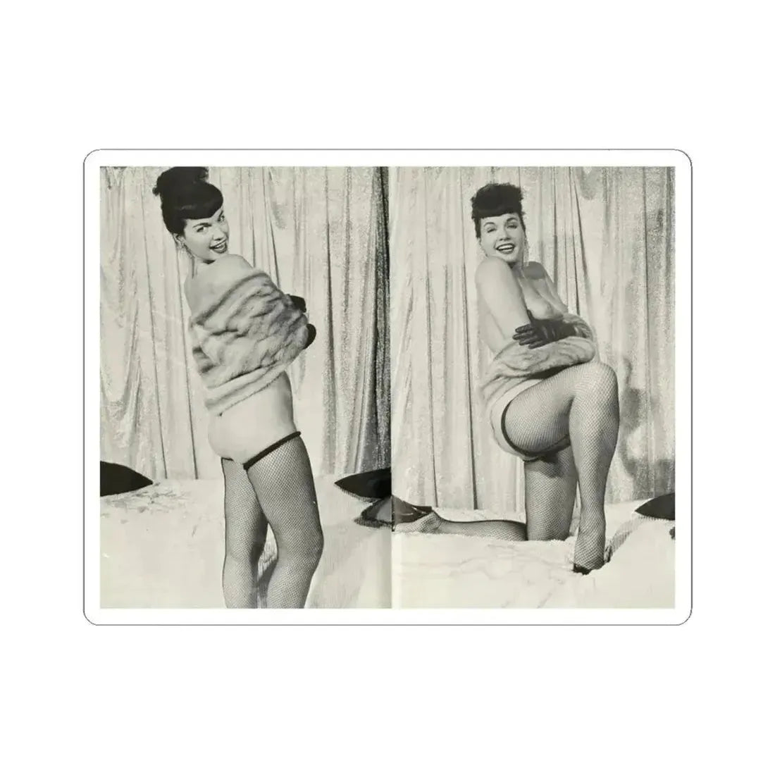Bettie Page #242 (Vintage Female Icon) STICKER Vinyl Kiss-Cut Decal 4 Inch White - The Sticker Space