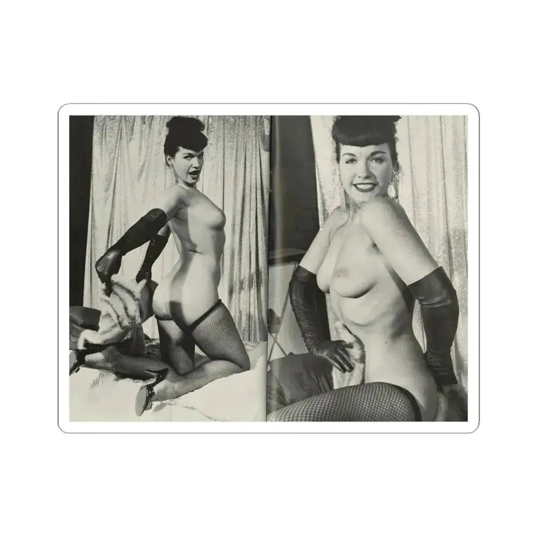 Bettie Page #243 (Vintage Female Icon) STICKER Vinyl Kiss-Cut Decal 4 Inch White - The Sticker Space