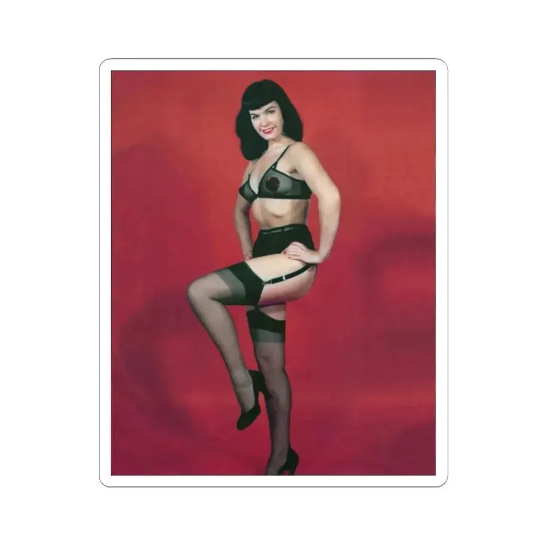 Bettie Page #54 (Vintage Female Icon) STICKER Vinyl Kiss-Cut Decal 2 Inch White - The Sticker Space