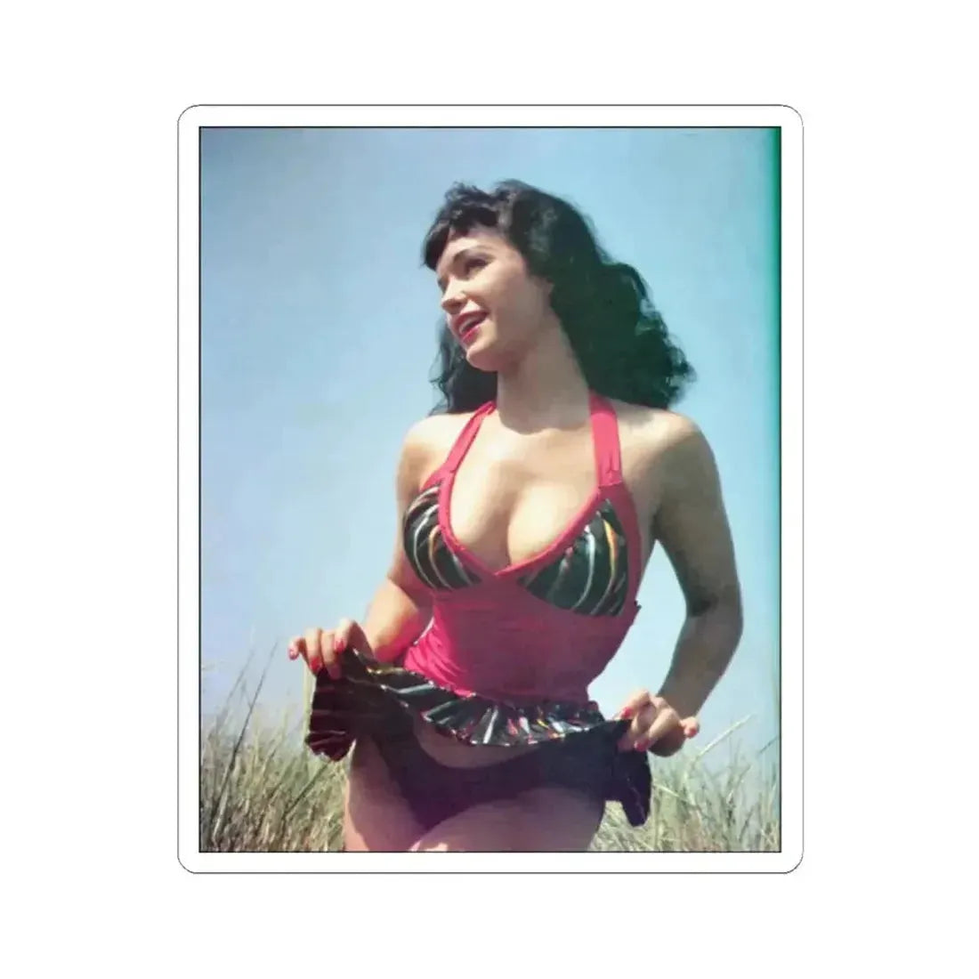 Bettie Page #57 (Vintage Female Icon) STICKER Vinyl Kiss-Cut Decal 2 Inch White - The Sticker Space
