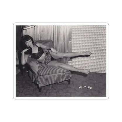 Bettie Page #571 (Vintage Female Icon) STICKER Vinyl Kiss-Cut Decal 6 Inch White - The Sticker Space