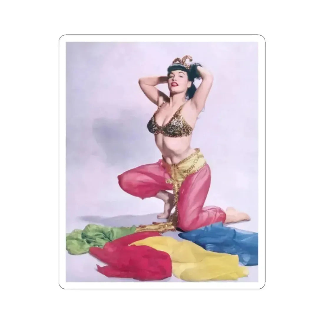 Bettie Page #58 (Vintage Female Icon) STICKER Vinyl Kiss-Cut Decal 6 Inch White - The Sticker Space