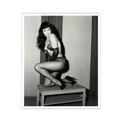 Bettie Page #586 (Vintage Female Icon) STICKER Vinyl Kiss-Cut Decal 4 Inch White - The Sticker Space
