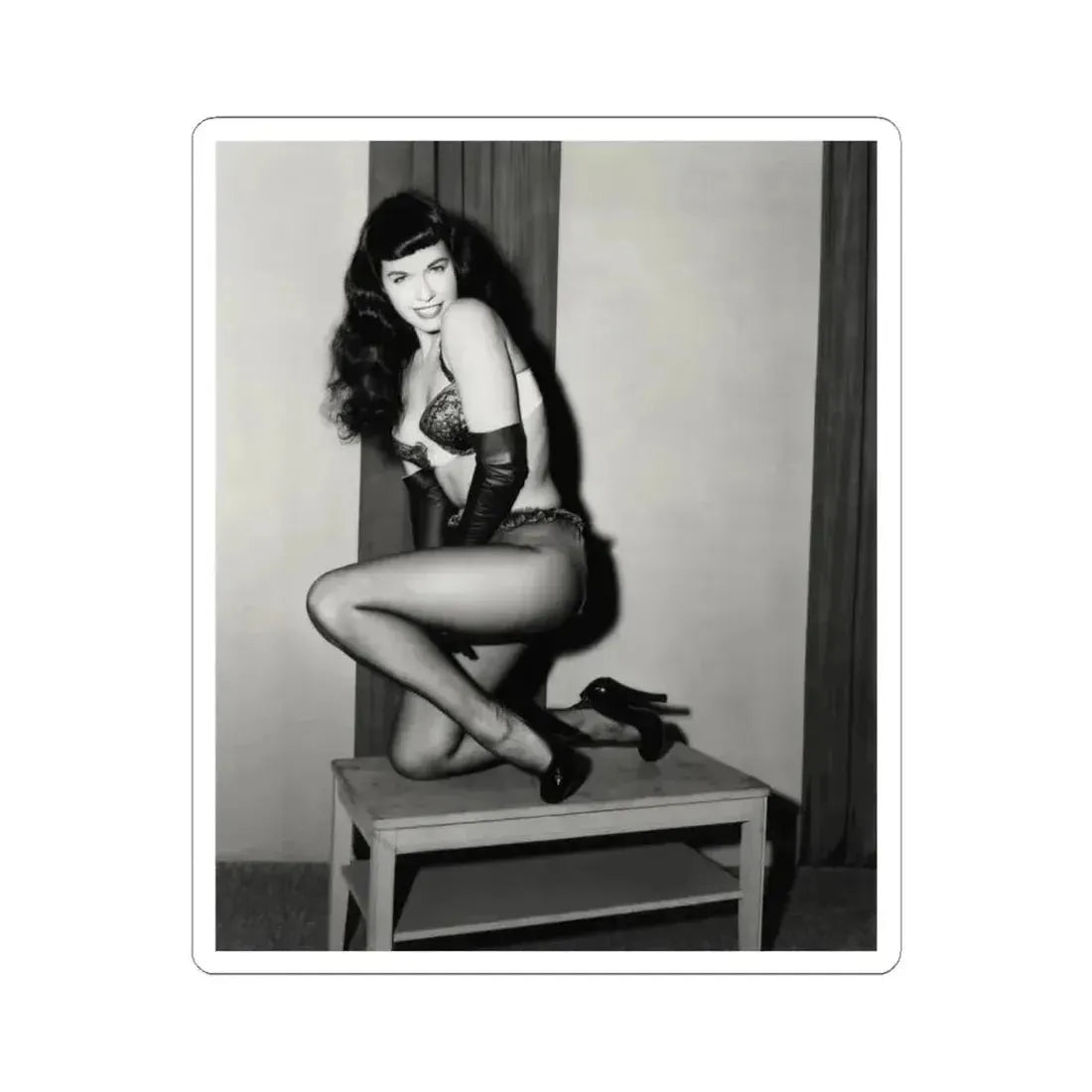 Bettie Page #586 (Vintage Female Icon) STICKER Vinyl Kiss-Cut Decal 6 Inch White - The Sticker Space