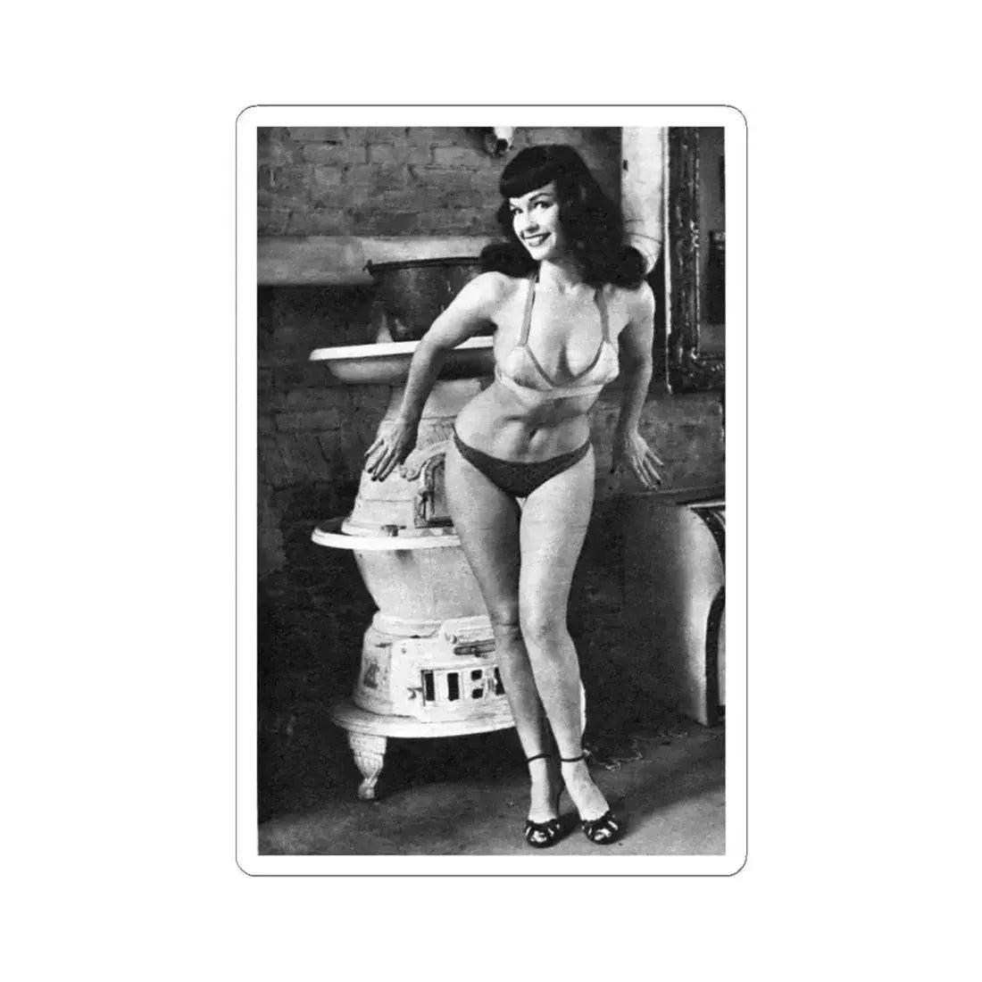 Bettie Page #590 (Vintage Female Icon) STICKER Vinyl Kiss-Cut Decal 6 Inch White - The Sticker Space
