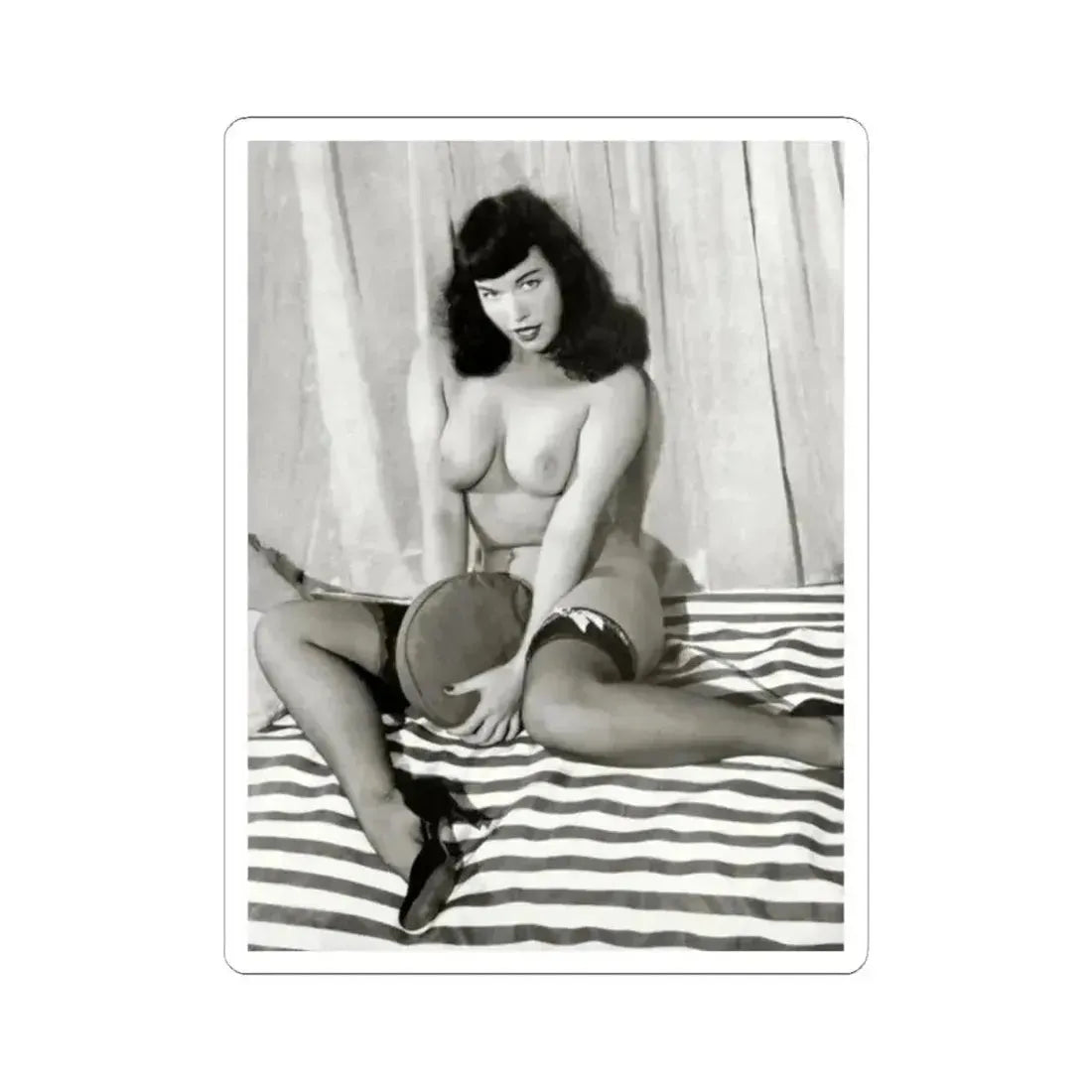 Bettie Page #625 (Vintage Female Icon) STICKER Vinyl Kiss-Cut Decal 2 Inch White - The Sticker Space