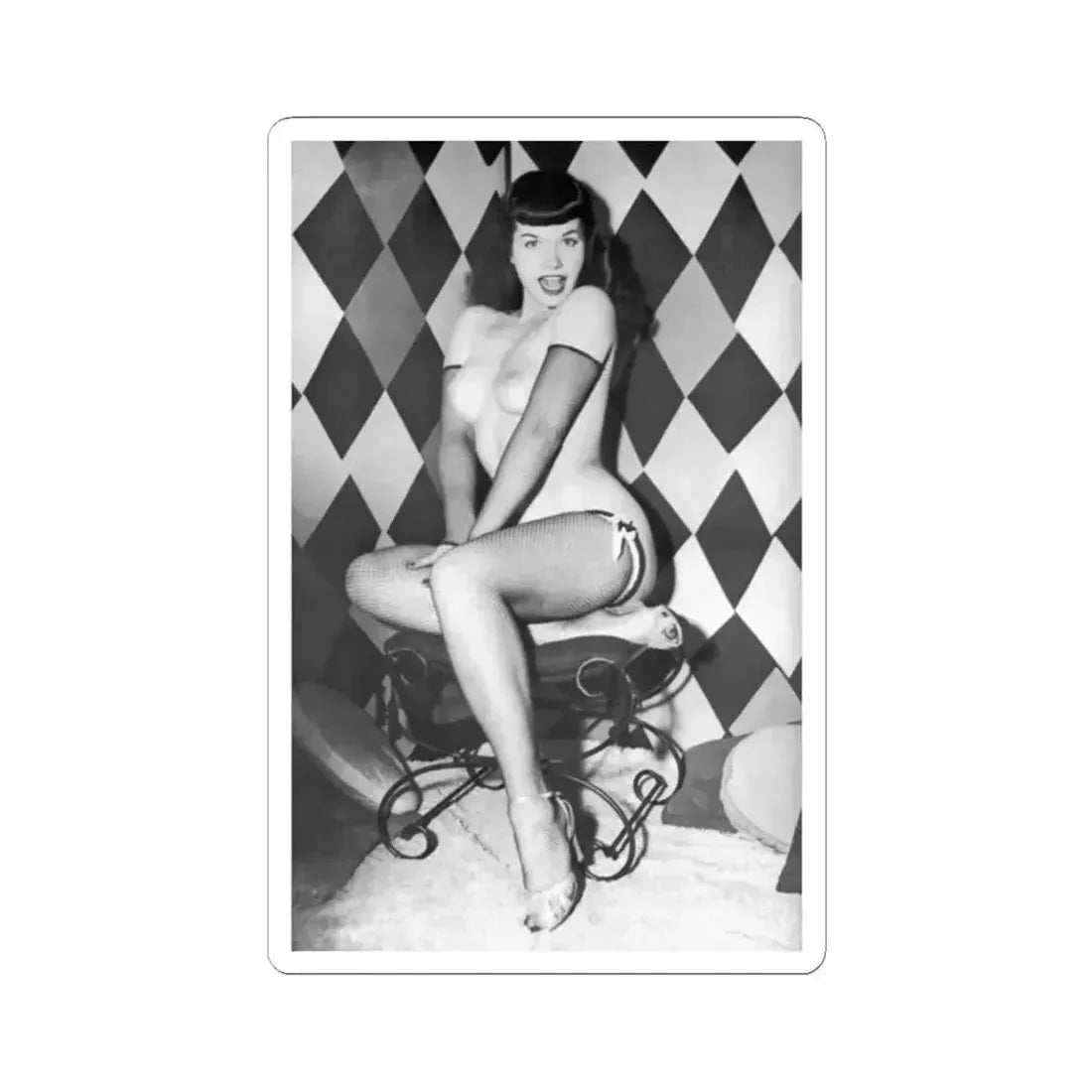 Bettie Page #655 (Vintage Female Icon) STICKER Vinyl Kiss-Cut Decal 2 Inch White - The Sticker Space