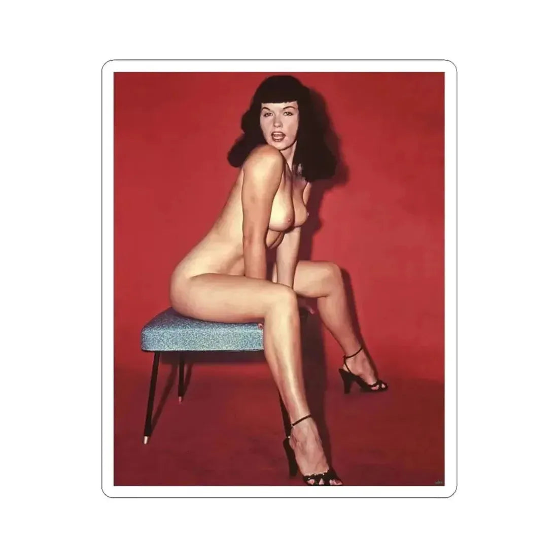 Bettie Page #670 (Vintage Female Icon) STICKER Vinyl Kiss-Cut Decal 6 Inch White - The Sticker Space