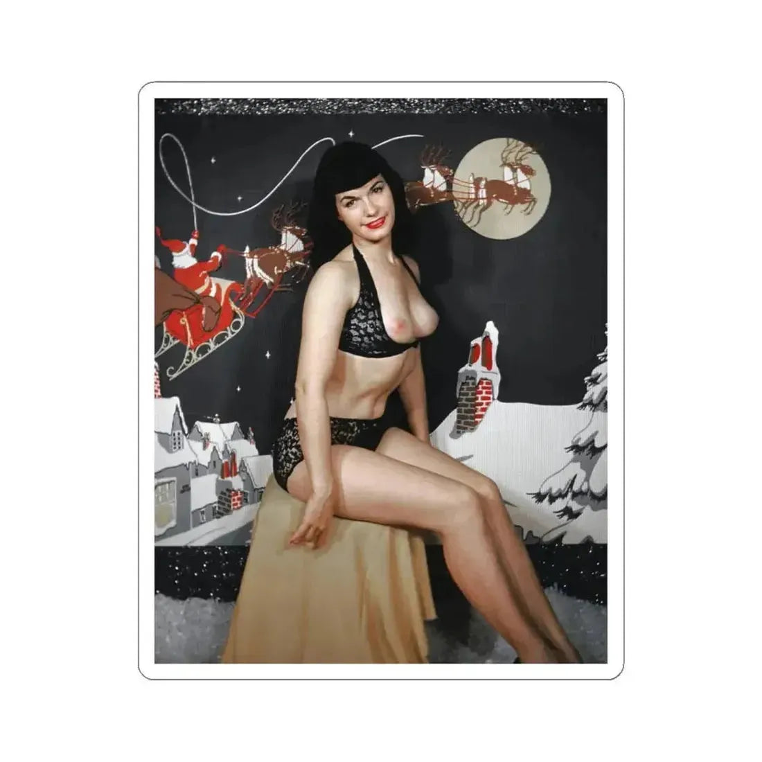 Bettie Page #721 (Vintage Female Icon) STICKER Vinyl Kiss-Cut Decal 4 Inch White - The Sticker Space