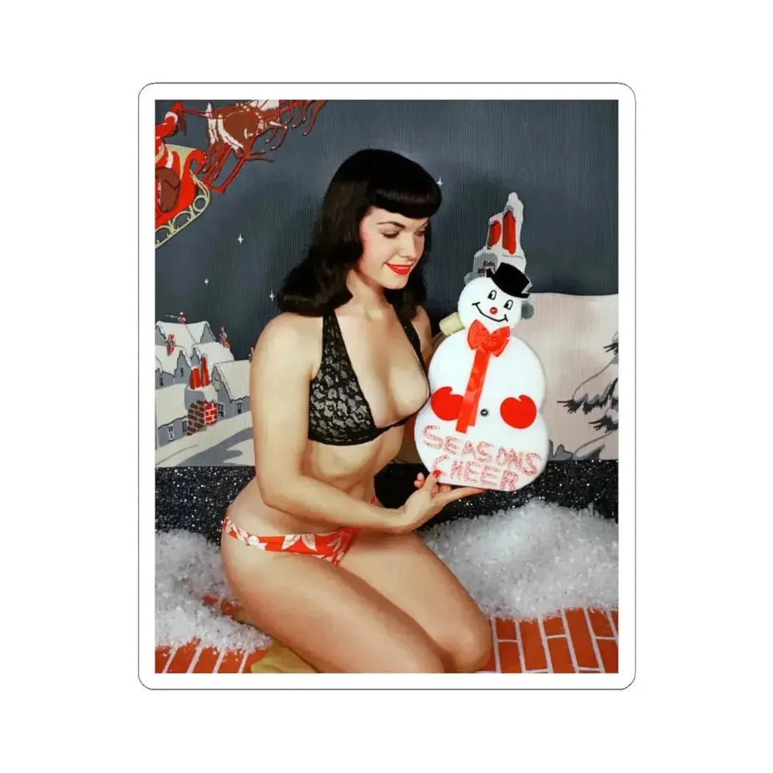 Bettie Page #99 (Vintage Female Icon) STICKER Vinyl Kiss-Cut Decal 6 Inch White - The Sticker Space