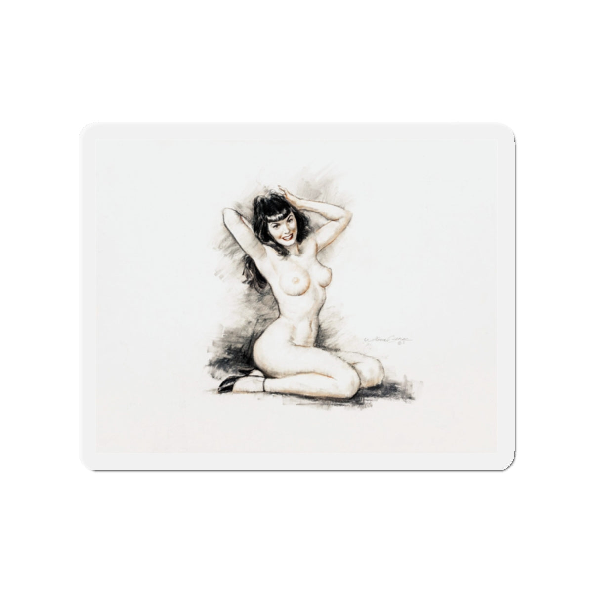 Bettie Page (Magazine Illustration) Refrigerator Magnet-2" x 2"-The Sticker Space