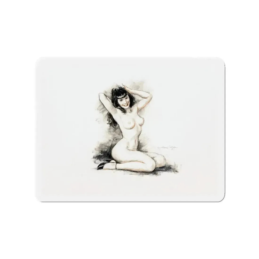 Bettie Page (Magazine Illustration) Refrigerator Magnet 3 Inch Die-Cut - The Sticker Space
