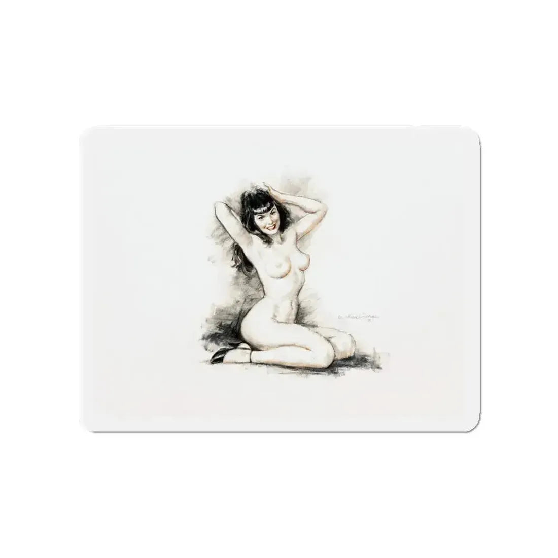 Bettie Page (Magazine Illustration) Refrigerator Magnet 4 Inch Die-Cut - The Sticker Space