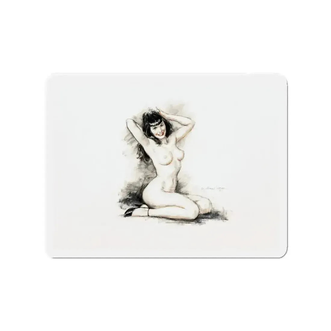 Bettie Page (Magazine Illustration) Refrigerator Magnet - The Sticker Space