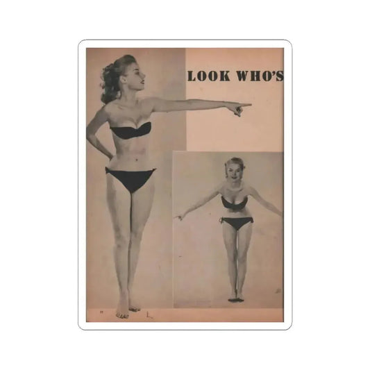 Betty Brosmer #164 - Cover Girls Models Jan. '53 - 2 B&W Photos (Vintage Female Icon) STICKER Vinyl Kiss-Cut Decal 2 Inch White - The Sticker Space