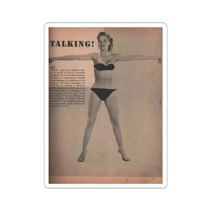 Betty Brosmer #165 - Cover Girls Models Jan. '53 - 1 B&W Photo (Vintage Female Icon) STICKER Vinyl Kiss-Cut Decal 3 Inch White - The Sticker Space