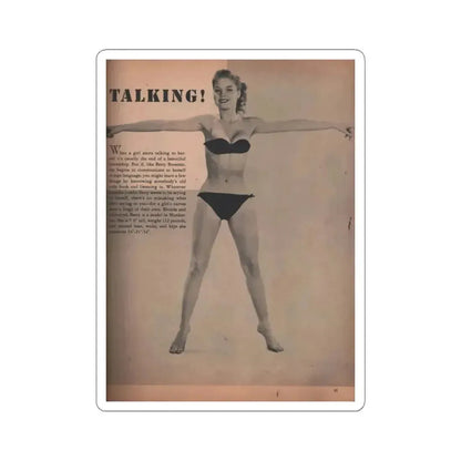Betty Brosmer #165 - Cover Girls Models Jan. '53 - 1 B&W Photo (Vintage Female Icon) STICKER Vinyl Kiss-Cut Decal 6 Inch White - The Sticker Space